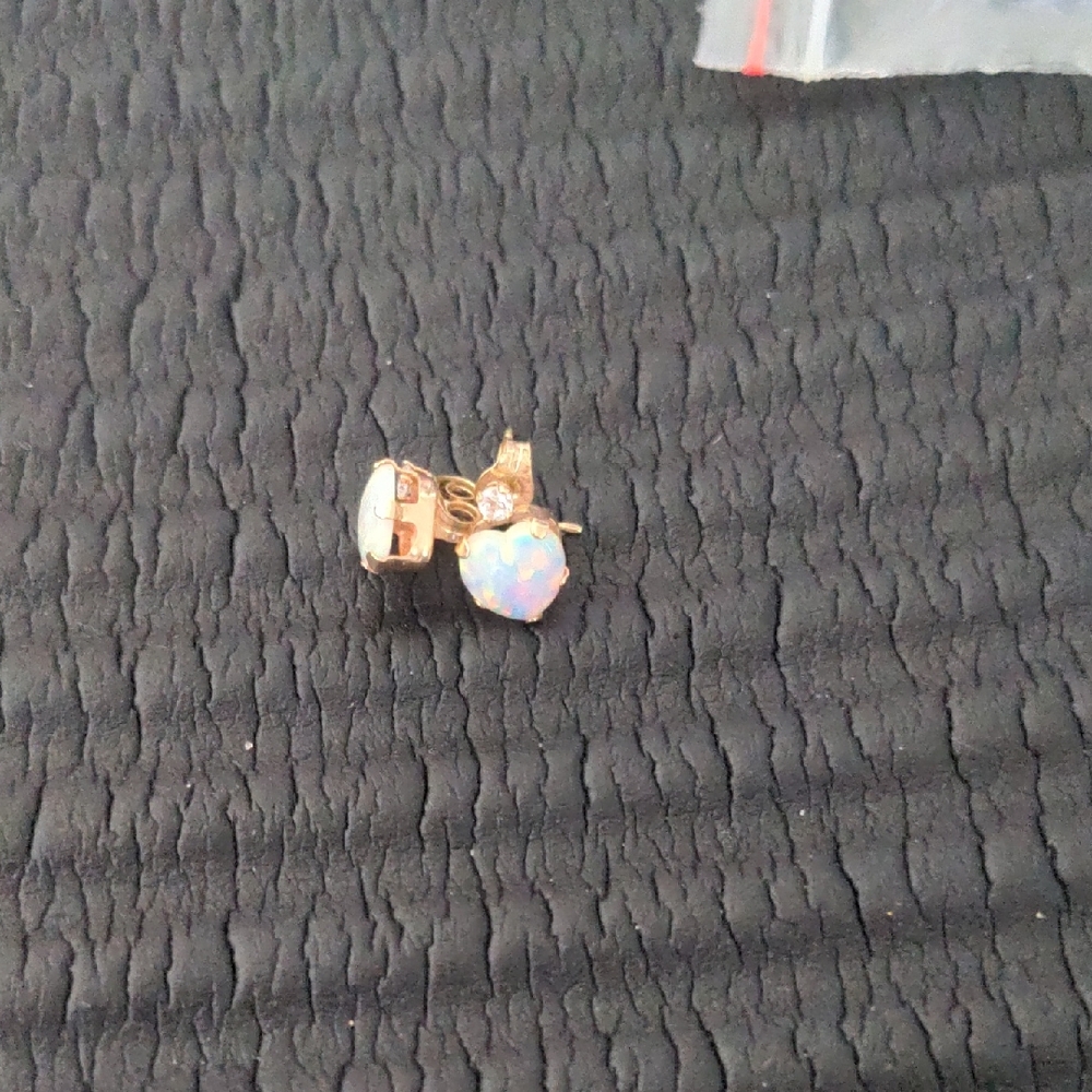 Elegant 10K Gold and Opal Stud Earrings